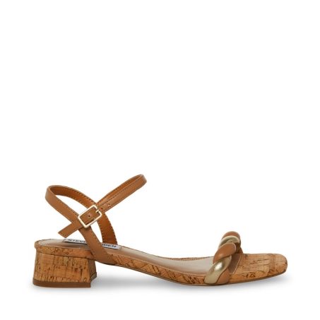 Brown Steve Madden Magnetic Natural Women's Heels Sandals | PH 5689JXK